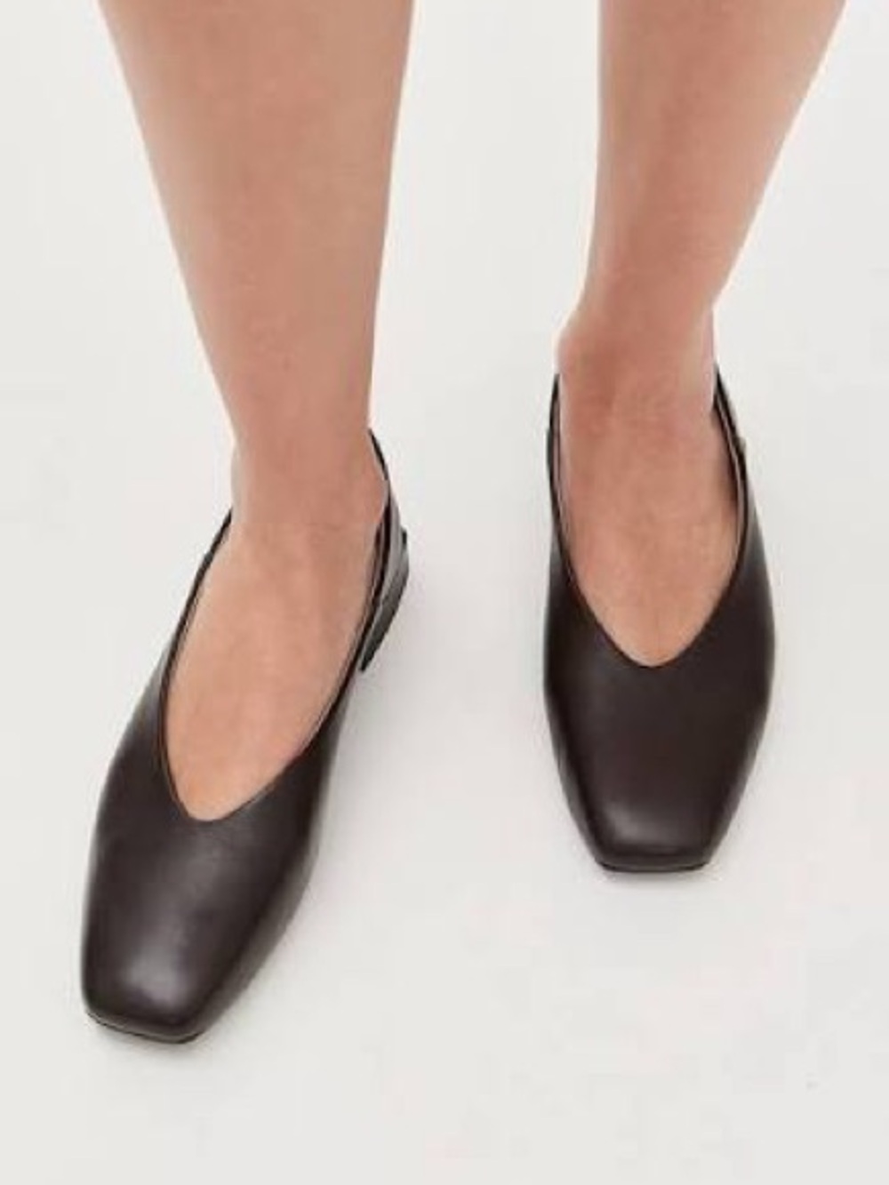 Sam Edelman Kasey Black Leather Square-Toe Flat - Picture 2 of 8